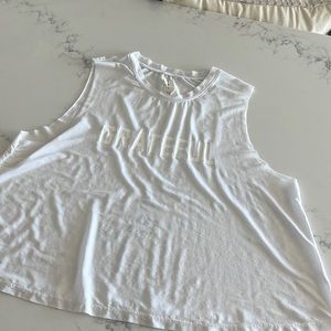 Spiritual Gangster White Cropped Grateful tank, large